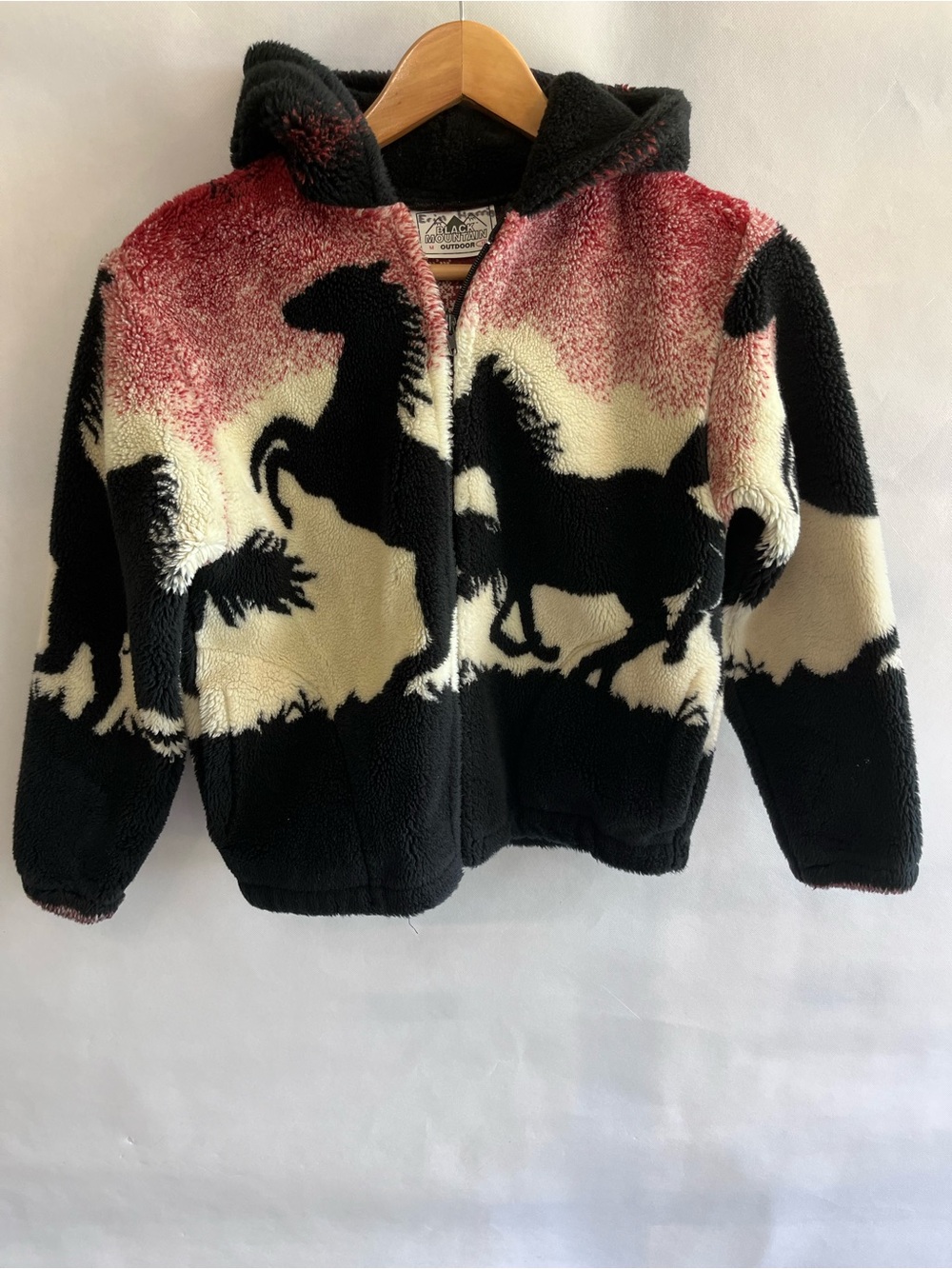Vintage Black Mountain Horses Fleece Jacket